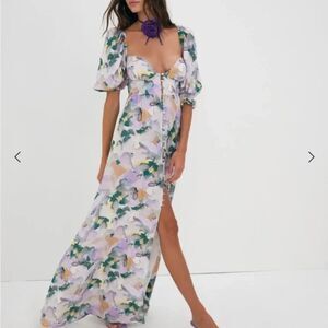 For Love & Lemons Megan Floral Maxi Dress S Cottagecore Romantic Garden Party